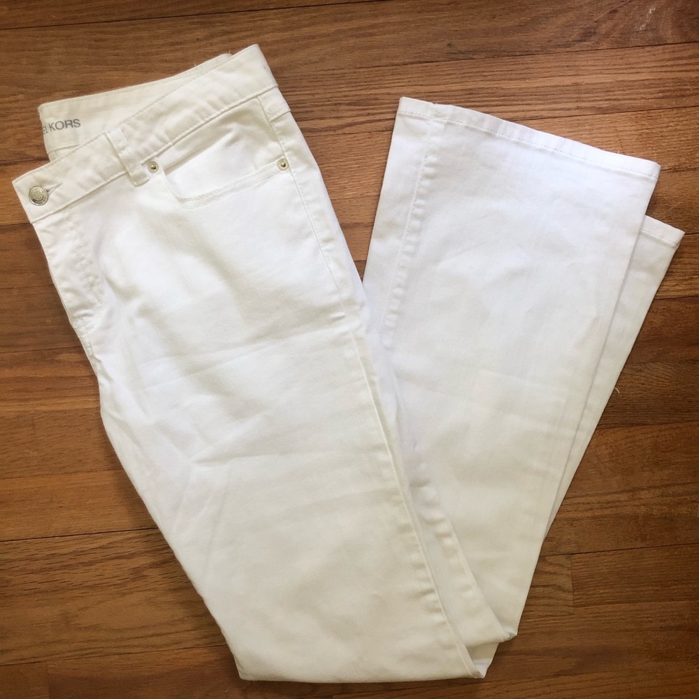 Michael Kors White Boot-Cut Jeans